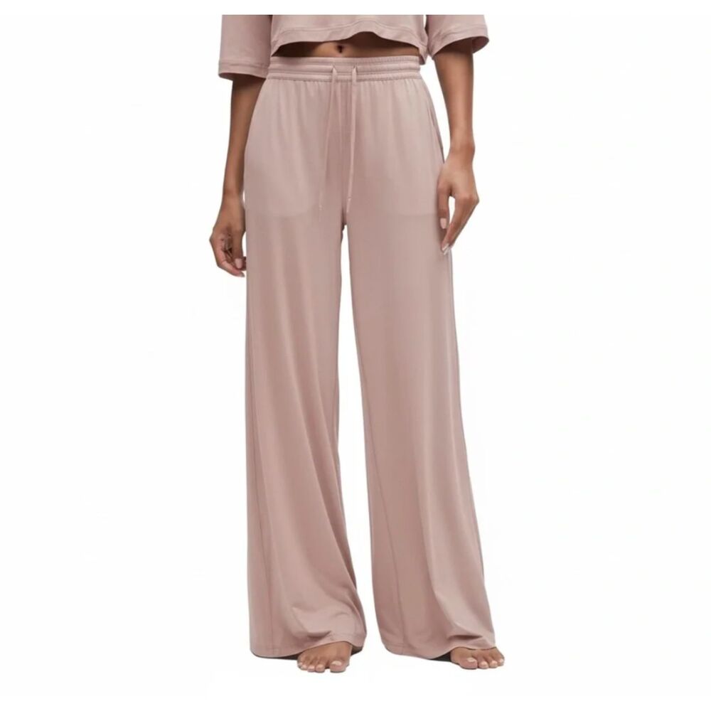 Lululemon Modal High-Rise Wide-Leg Lounge Pant Misty Shell Size 6 Athleisure
